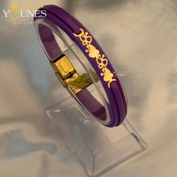 دستبند طلا زنانه چرم پروانه ای